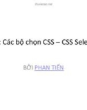 Bài giảng CSS - Bài 3: Các bộ chọn CSS – CSS Selectors