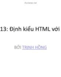 Bài giảng CSS - Bài 13: Định kiểu HTML với CSS