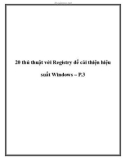 20 thủ thuật với Registry để cải thiện hiệu suất dành cho Windows – P.3