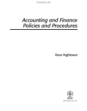 Ebook Accounting and finance policies and procedures - Rose Hightower