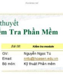 Bài giảng Lý thuyết kiểm tra phần mềm: Bài 6 - GV.Nguyễn Ngọc Tú