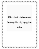 Các yếu tố vi phạm ảnh hưởng đến xếp hạng tìm kiếm