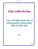 Giáo trình tin học: Các sơ đồ định danh mật và phương pháp chứng minh điện tử danh tính