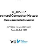 Lecture Advanced Computer Networks - Chapter 12: Machine Learning for Networking