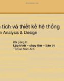 Bài giảng Phân tích thiết kế hệ thống: Bài giảng 8 - TS. Đào Nam Anh