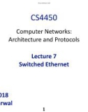 Lecture Computer Networks: Architecture and Protocols - Lesson 7