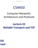 Lecture Computer Networks: Architecture and Protocols - Lesson 22