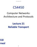 Lecture Computer Networks: Architecture and Protocols - Lesson 21