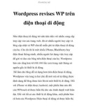 Wordpress revises WP trên điện thoại di động