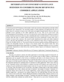 Determinants of consumer's continuance intention to contribute online reviews in ecommerce applications