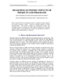 MEASURING ECONOMIC IMPACTS OF PROJECTS AND PROGRAMS