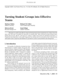 Turning Student Groups into Effective Teams