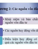 Bài giảng Kinh tế đầu tư - Chương 2: Các nguồn vốn đầu tư