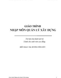 Giáo trình Nhập môn quản lý xây dựng