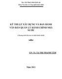 Kỹ thuật xây dựng và ban hành văn bản quản lý hành chính nhà nước