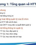 Bài giảng Hệ thống thông tin quản lý trong đơn vị công - Chương 1: Tổng quan về hệ thống thông tin quản lý