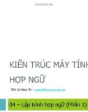 Kiến trúc máy tính & hợp ngữ - Chương 4.1