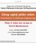 Bài giảng Công nghệ phần mềm - Chương 9: Kiểm thử và bảo trì phần mềm