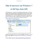 Một số shortcut của Windows 7 có thể bạn chưa biết