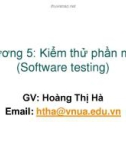 Bài giảng Công nghệ phần mềm: Chương 5 - Hoàng Thị Hà