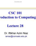 Lecture Introduction to computing - Lecture 28