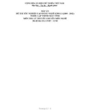 Đáp án đề thi tốt nghiệp cao đẳng nghề khóa 3 (2009-2012) – Nghề: Lập trình máy tính – Môn thi: Lý thuyết chuyên môn nghề - Mã đề thi: DA LTMT-LT45