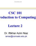 Lecture Introduction to computing - Lecture 2