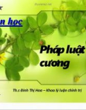 Bài giảng Pháp luật đại cương: Bài 3 - Ths. Đinh Thị Hoa