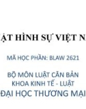 Bài giảng Luật Hình sự Việt Nam - Bài 1: Khái quát chung về Luật Hình sự Việt Nam