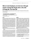 Một số vấn đề pháp lý còn tồn tại về đấu giá quyền sử dụng đất để giao đất có thu tiền sử dụng đất, cho thuê đất