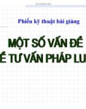 Bài giảng Một số vấn đề về tư vấn pháp luật – Khái quát chung về tư vấn pháp luật