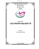 Bài giảng Luật thương mại quốc tế: Phần 1 - Nguyễn Minh Nhật