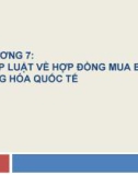 Bài giảng Luật thương mại quốc tế - Chương 7: Pháp luật về hợp đồng mua bán hàng hóa quốc tế (Trường ĐH Thương Mại)