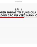 Bài giảng bài 1 - Đại diện ngoài tố tụng của luật sư trong các vụ việc hành chính