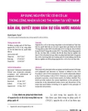 Áp dụng nguyên tắc có đi có lại trong công nhận và cho thi hành tại Việt Nam bản án, quyết định dân sự của nước ngoài