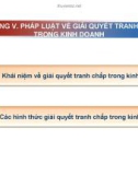 Bài giảng Luật kinh doanh (Cao Thùy Dương) - Chương 5 Pháp luật về giải quyết tranh chấp trong kinh doanh