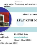 Bài giảng Luật kinh doanh (TS. Lê Minh Toàn) - Chương 5: Pháp luật về giải quyết tranh chấp trong kinh doanh