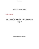 Giáo trình Luật hôn nhân và gia đình: Tập 2 - Nguyễn Ngọc Điện