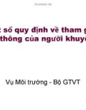 Bài giảng Một số quy định về tham gia giao thông của người khuyết tật