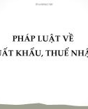 Bài giảng Pháp luật về thuế xuất khẩu, thuế nhập khẩu