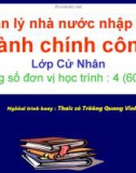 Bài giảng Quản lý Nhà nước nhập môn Hành chính công: Chương 2 - ThS. Trương Quang Vinh