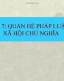 Bài giảng Pháp luật đại cương - Bài 7: Quan hệ pháp luật xã hội chủ nghĩa