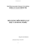 Bài giảng Pháp luật: Phần 1 - ĐH Phạm Văn Đồng