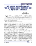 Việc làm của người dân ven biển tỉnh Hà Tĩnh sau biến cố môi trường biển và một số gợi ý chính sách