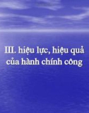 Hiệu lực hiệu quản quản lý hành chính công