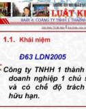 Công ty trách nhiệm hữa hạn một thành viên