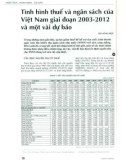 Tình hình thuế và ngân sách của Việt Nam giai đoạn 2003 - 2012 và một vài dự báo