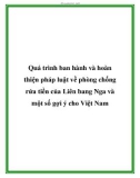 Quá trình ban hành và hoàn thiện pháp luật về phòng chống rửa tiền của Liên bang Nga và một số gợi ý cho Việt Nam