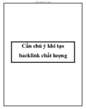 Cần chú ý khi tạo backlink chất lượng