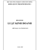 Bài giảng Luật kinh doanh (2015): Phần 1